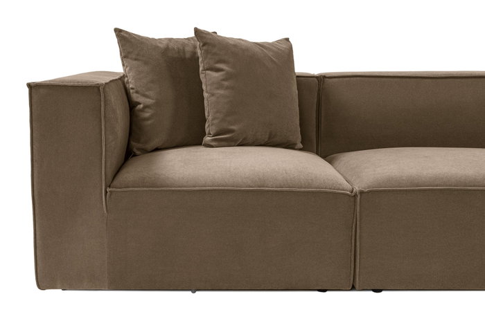 Atelier Del Sofa Sora Sofá Esquinero con Pouf - Marrón Atelier Del Sofa Sora Sofá Esquinero con Pouf - Marrón